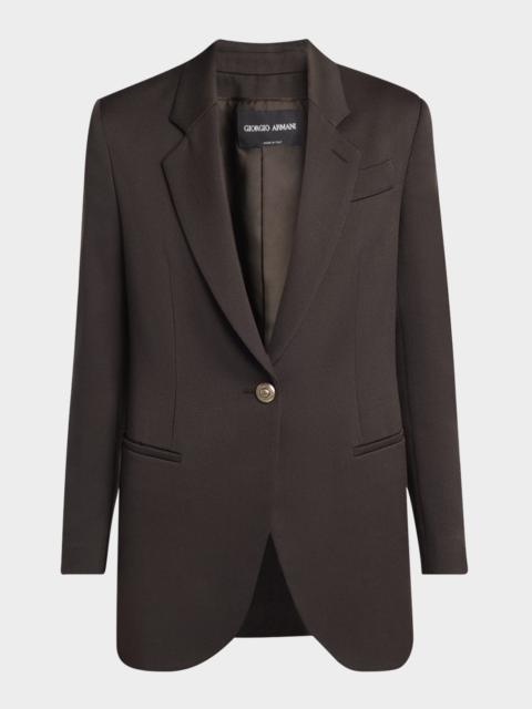 Virgin Wool Single-Breasted Blazer