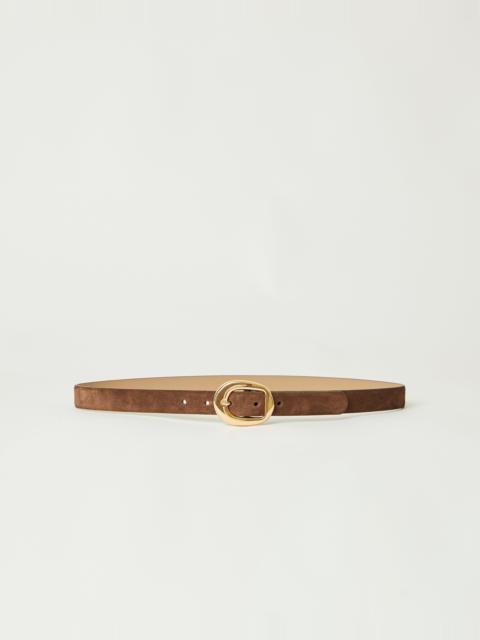 B-LOW THE BELT GREYSON MINI SUEDE BELT CHOCOLATE GOLD