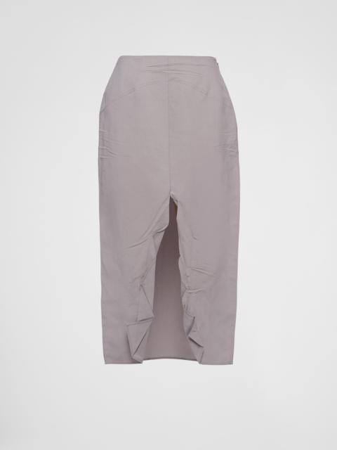 Paper-based technical fabric midi-skirt