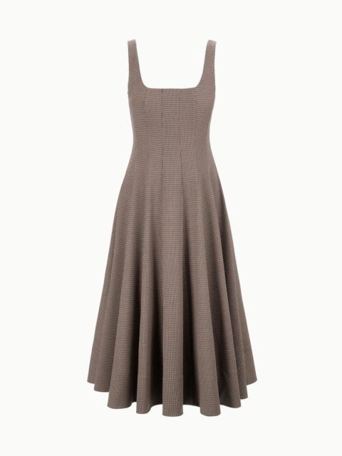 STAUD WELLS DRESS HOUNDSTOOTH