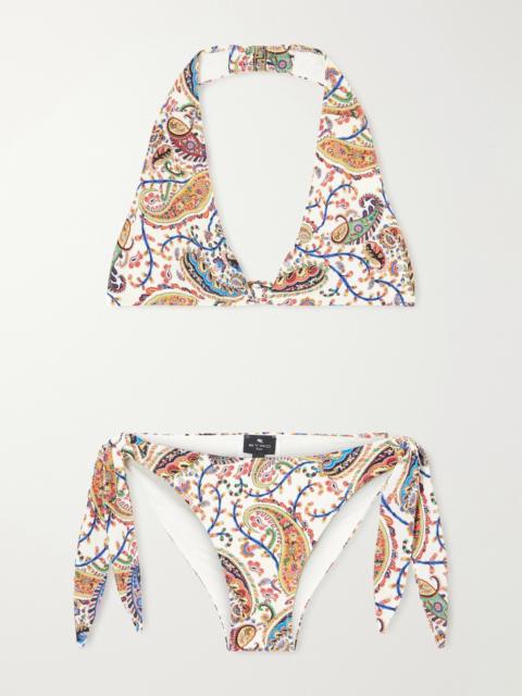 Paisley-print Halterneck Bikini