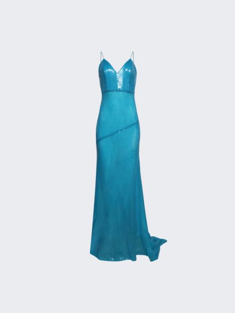 Bikini Gown In Sequin Blue
