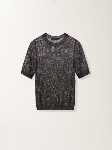 Sweater in midnight blue micro sequins