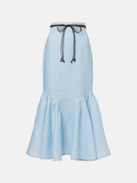 Rhiannon linen midi skirt