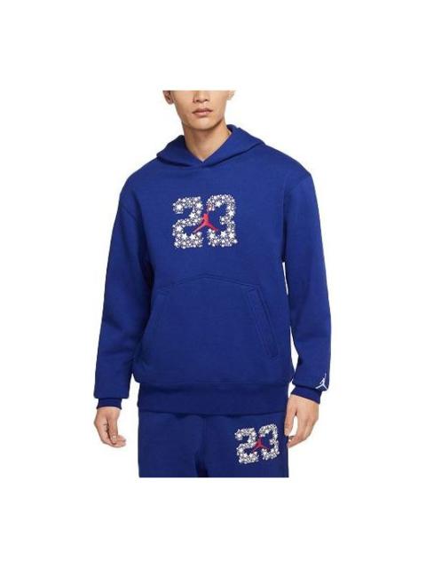 Men's Air Jordan Sport Fleece Knit Pullover Hooded Sports Blue DJ0220-455