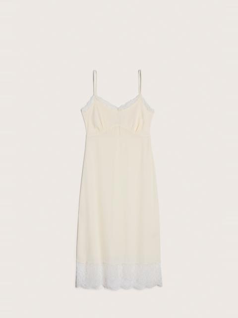 Deep Lace Trim Slip Dress