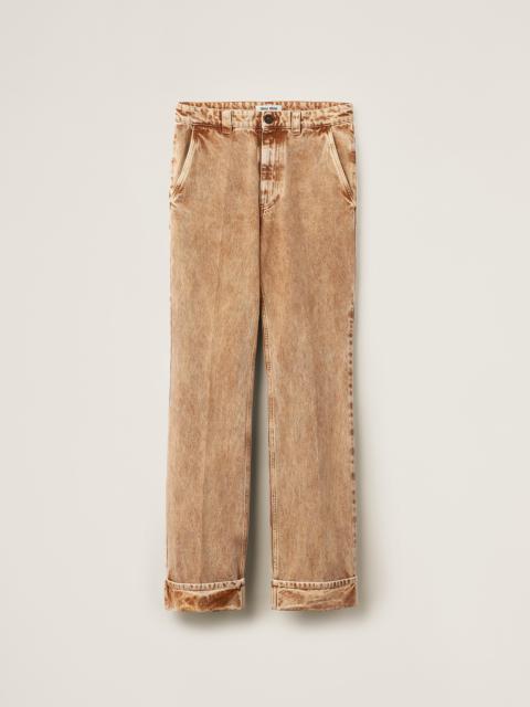 Marbleized denim jeans