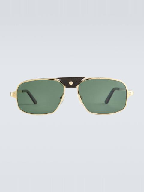 Rectangle-frame acetate sunglasses