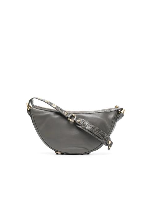 zip-up curved shoulder bag