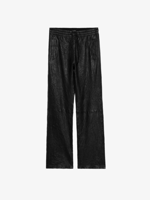 Pocha Crinkled Leather Trousers