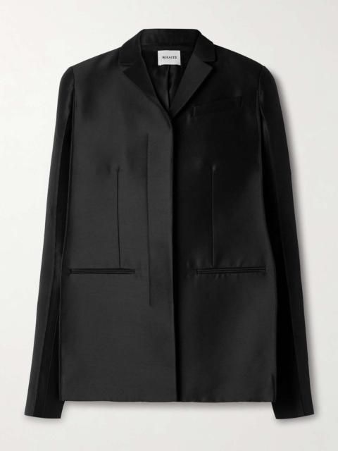 Crittan wool and silk-blend faille blazer Black