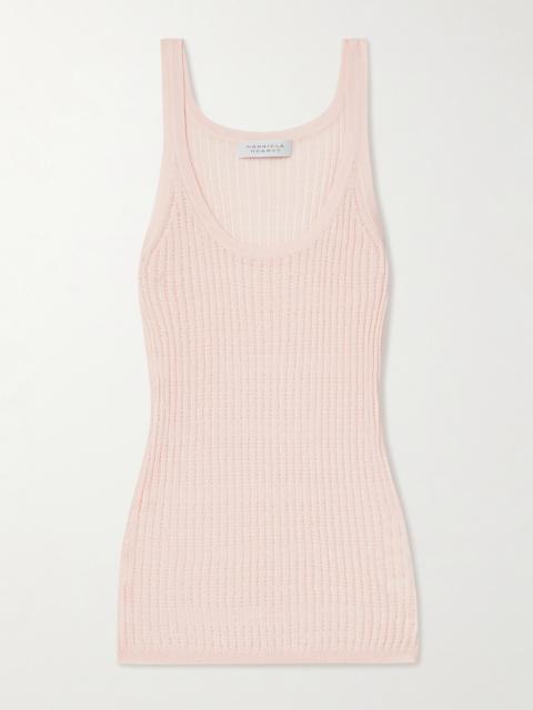 Nevin Pointelle-knit Cashmere And Silk-blend Tank