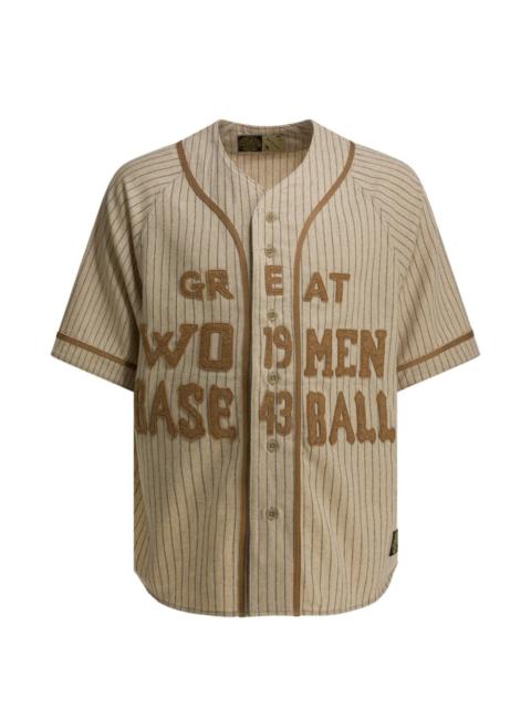 short-sleeve pinstripe shirt