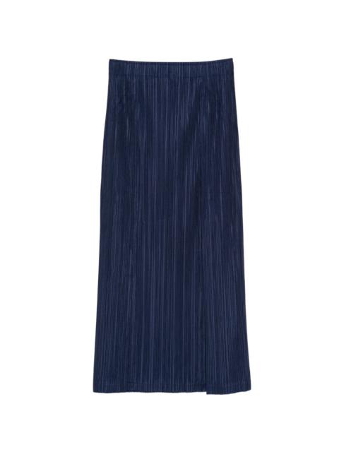 pleated midi skirt