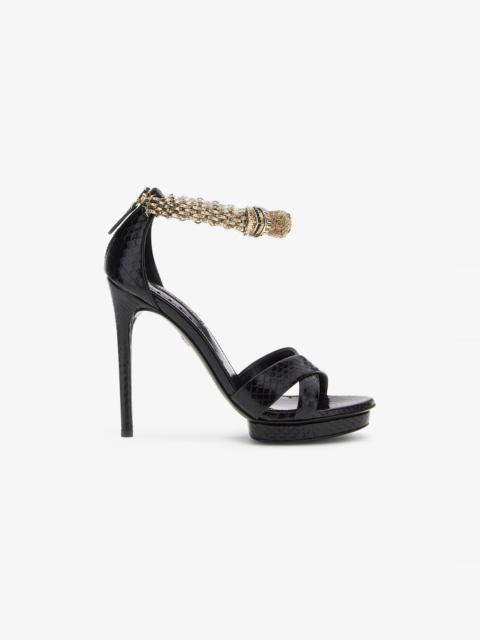 Panther-head high-heel sandals