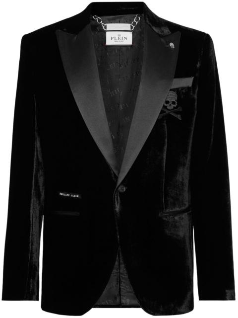 Lord single-breasted velvet blazer