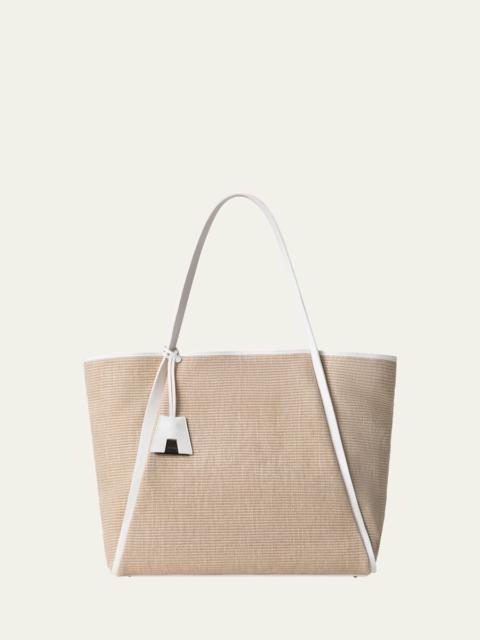Alex Raffia & Leather Tote Bag
