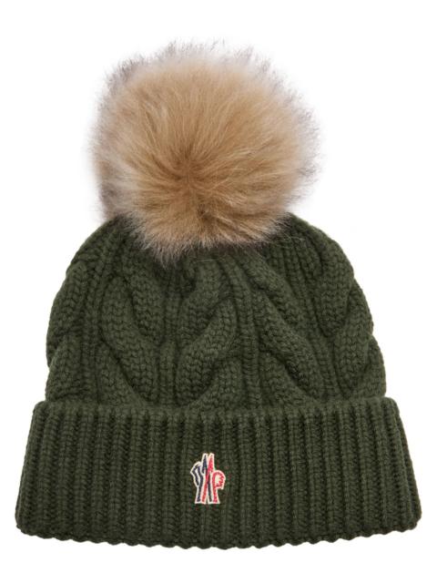 Moncler Pompom Cable-knit Wool-blend Beanie
