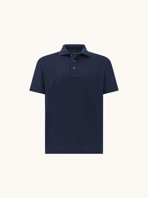 POLO SHIRT IN DOUBLE MERCERISED COTTON JERSEY WITH LINEN DETAILS