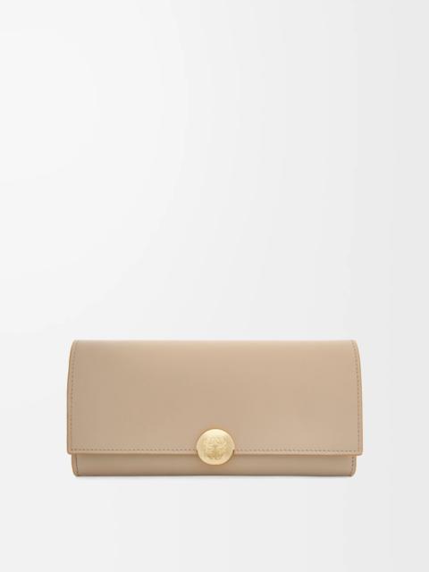 Pebble continental wallet in shiny nappa calfskin