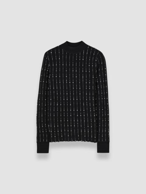 Fragmented Stripes Mock Neck Top