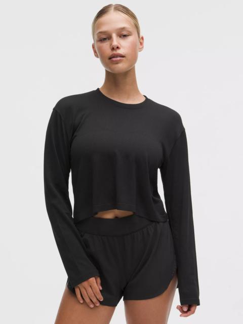 Swiftly Perforated Stripe Long-Sleeve Shirt