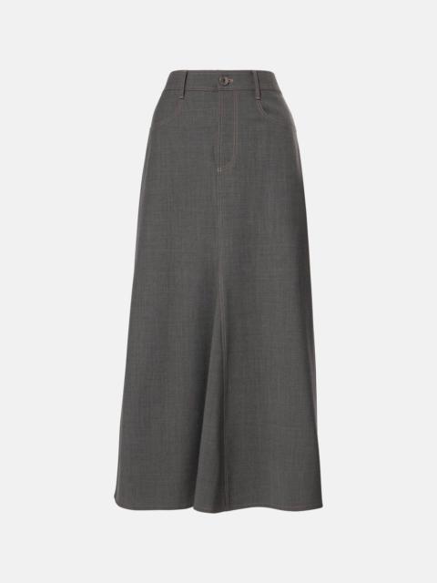 Wool-blend midi skirt