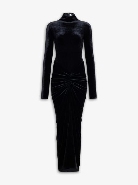 DRAPED VELVET DRESS