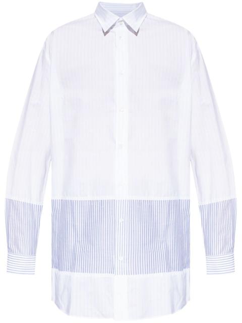striped panelled shirt