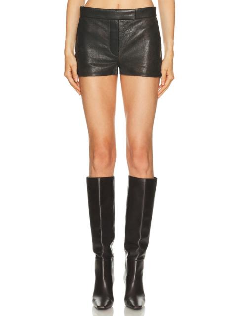 Low Rise Leather Mini Short