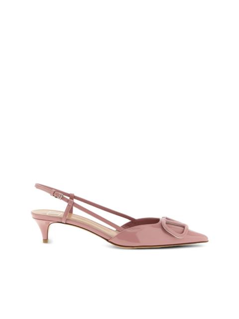 40mm Vlogo pointed slingback pumps