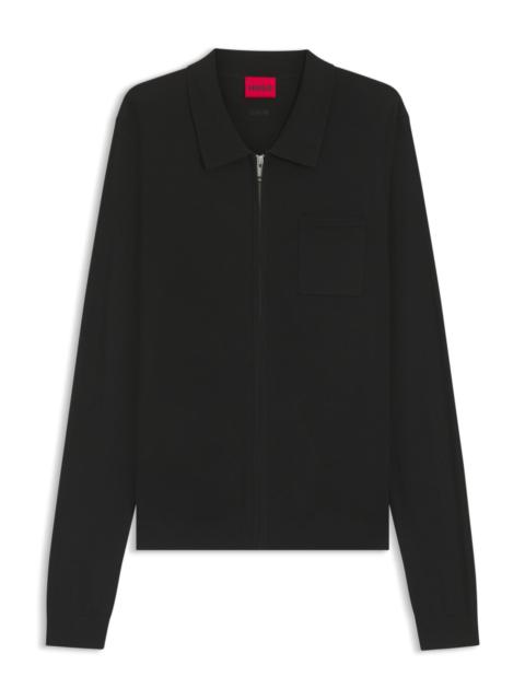 REGULAR-FIT KNIT JACKET WITH ZIP FRONT