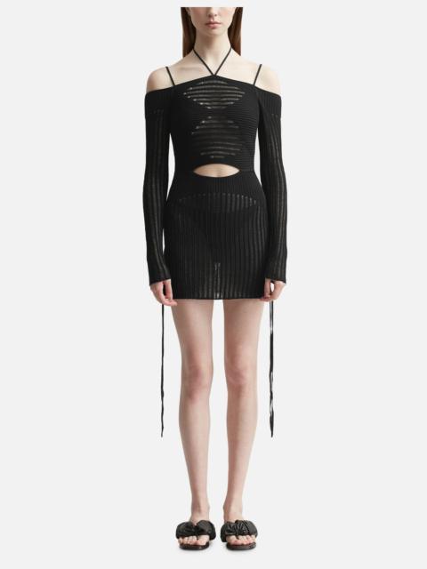 RIBBED KNIT MINI DRESS