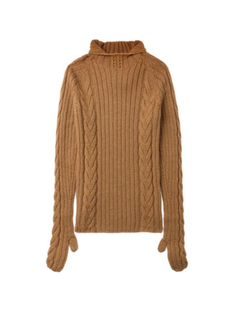 cable-knit sweater