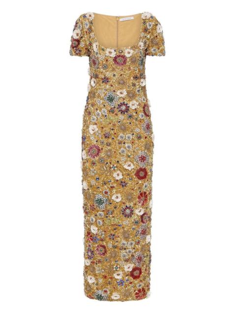 Francesca embellished floral maxi dress