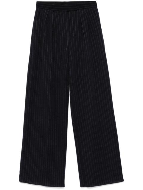 pinstriped trousers
