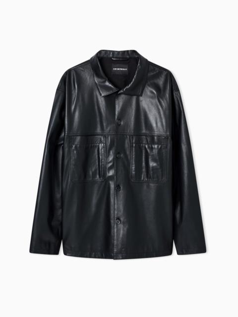 ULTRA LIGHT LAMBSKIN NAPPA LEATHER SHIRT JACKET