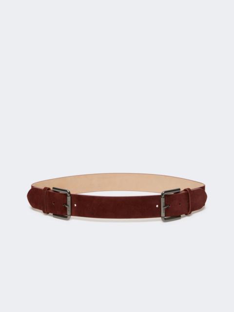 UNNO Studded leather belt - AMBER BROWN