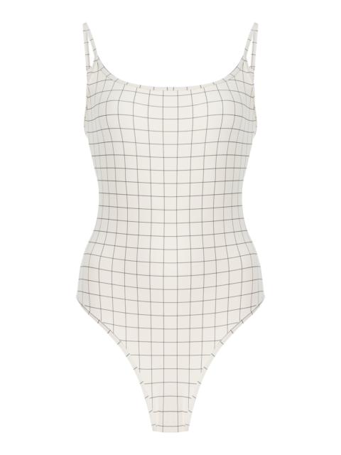 Windowpane Swimsuit white