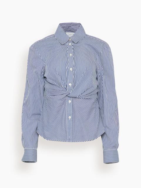 Long Sleeve Oakley Top in Blue/Optic White