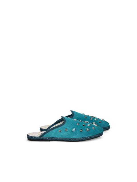 Flap Friulan Sabot studded suede mules