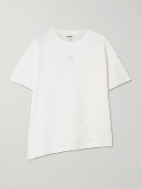 Anagram Asymmetric Cotton-blend Jersey T-shirt
