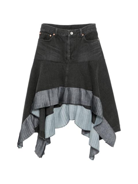 denim midi skirt
