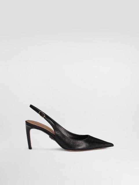 Polished goatskin slingbacks