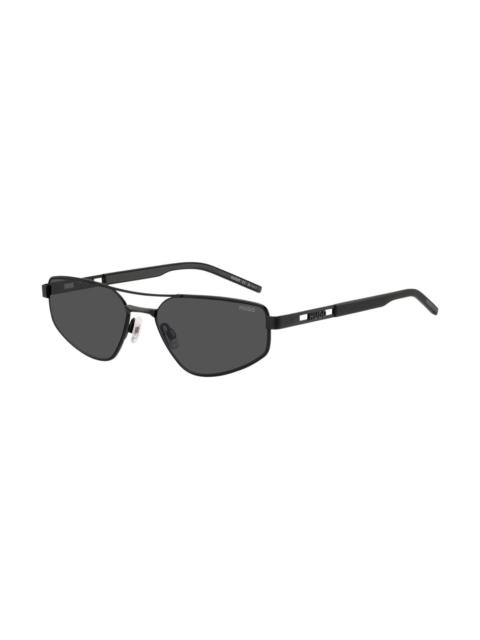 BLACK-METAL SUNGLASSES WITH CUT-OUT LOGO