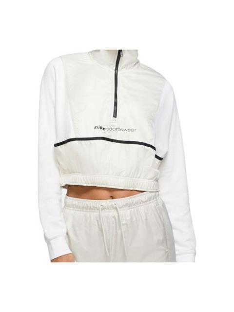 (WMNS) Nike Sportswear Zipper Cardigan Tops Short 'White' CU6383-100