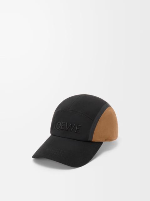 Camp cap in canvas and suede