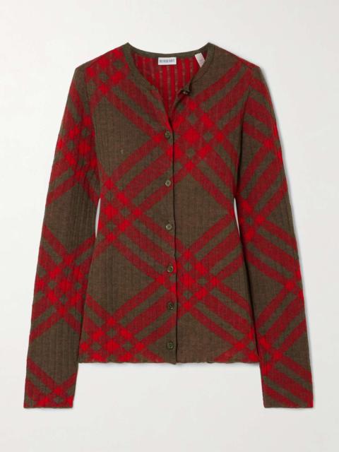 Checked jacquard-knit sweater