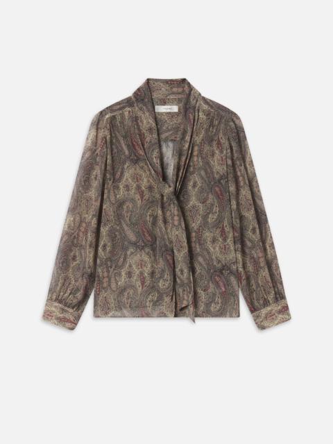 The Paisley Silk Tie Blouse
