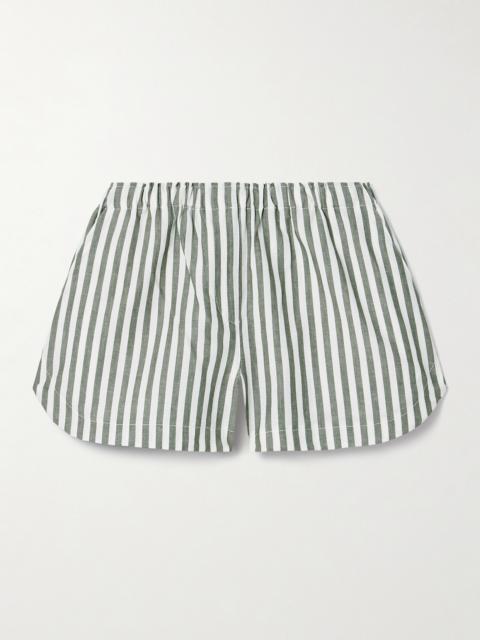 Macaulay Striped Cotton And Linen-blend Shorts